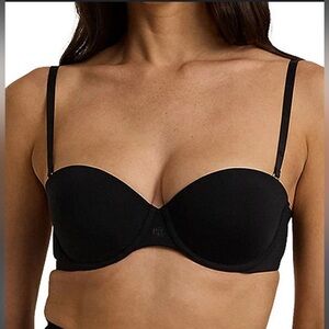 NWT Lauren Ralph Lauren Luxe Smoothing Convertible Strapless Bra 38D‎ Black
